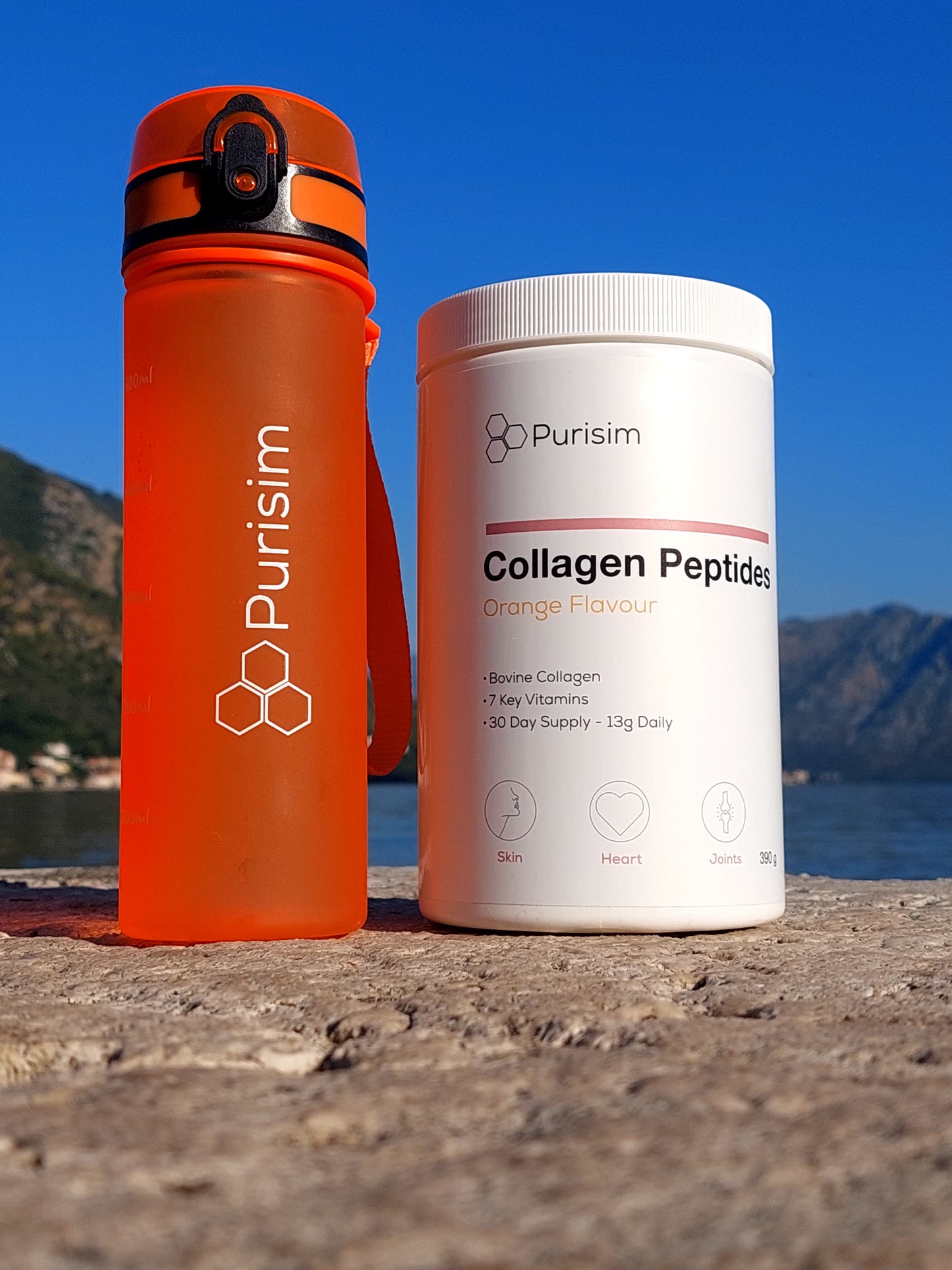 Purisim collagen peptides with orange flavor